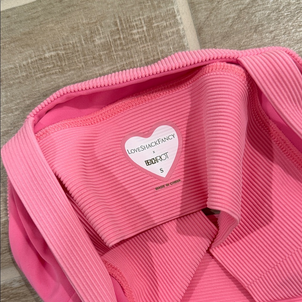 LoveShackFancy Pink Ribbed Activewear Set - Picture 5 of 5